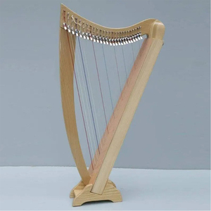 Doğal renkte Harpist enstrüman aksesuar için ücretsiz dize seti ile doğal ahşap yeni 34-String kolu arp - Product Image 1