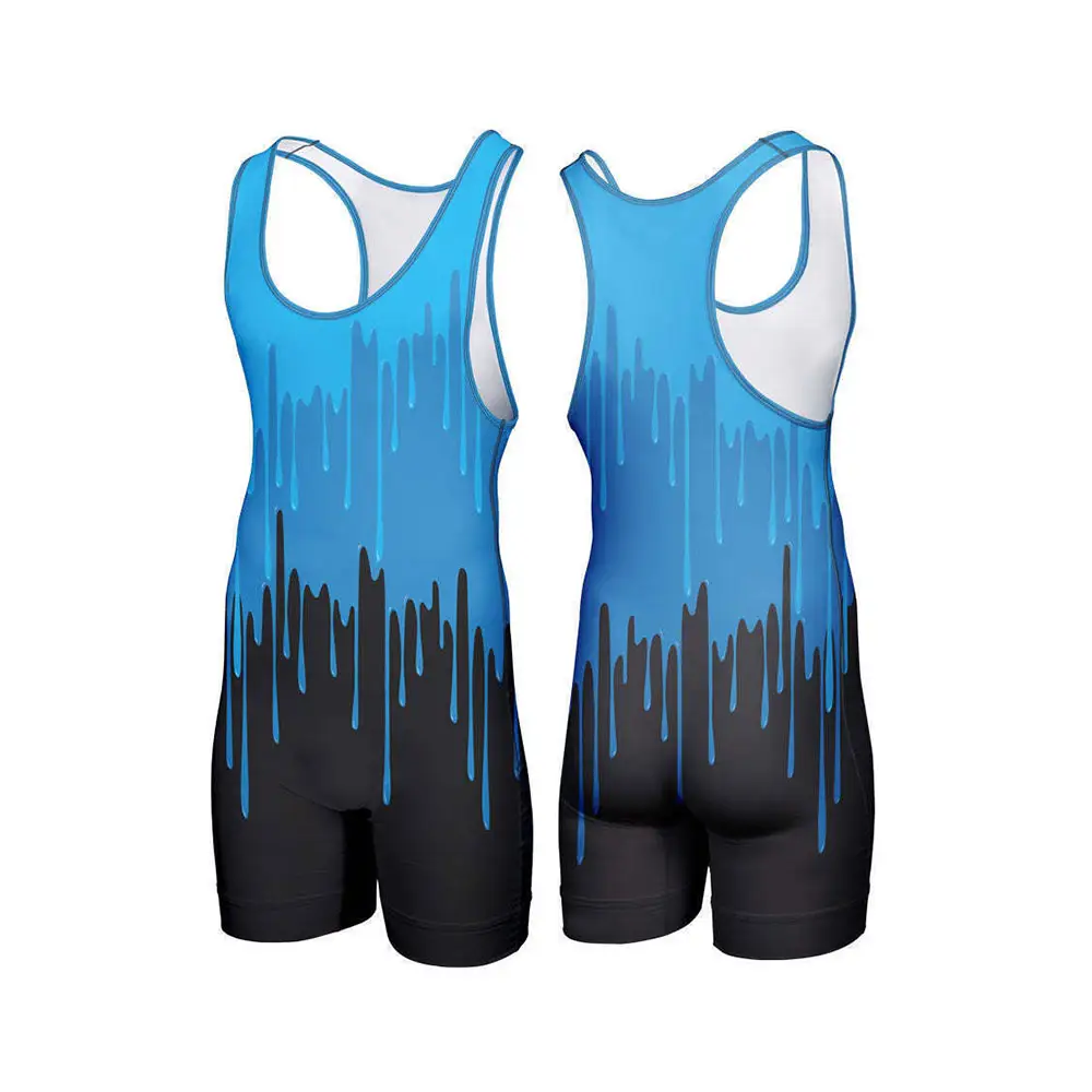 Logo personnalisé Singlet de lutte Singlets de lutte nouveauté équipe hommes Sublimation Jersey