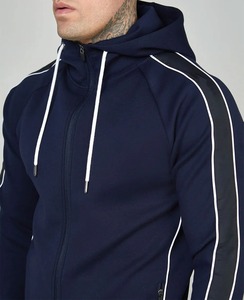 新款男士条纹运动服两件套拉链时尚春秋运动衫运动裤套装男士运动服加大码