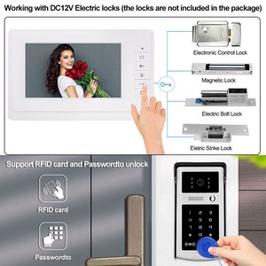 Sistema de videoportero con cable de seguridad para el hogar inteligente Anjielo con cámara de vídeo RFID compatible con desbloqueo de contraseña de tarjeta - Product Image 5