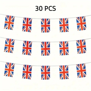 Spot Bandeiras Britânicas Bandeiras Penduradas Dia Britânico do Rei Bandeiras Quadradas Dia Nacional Decoração Triângulo Banner Party