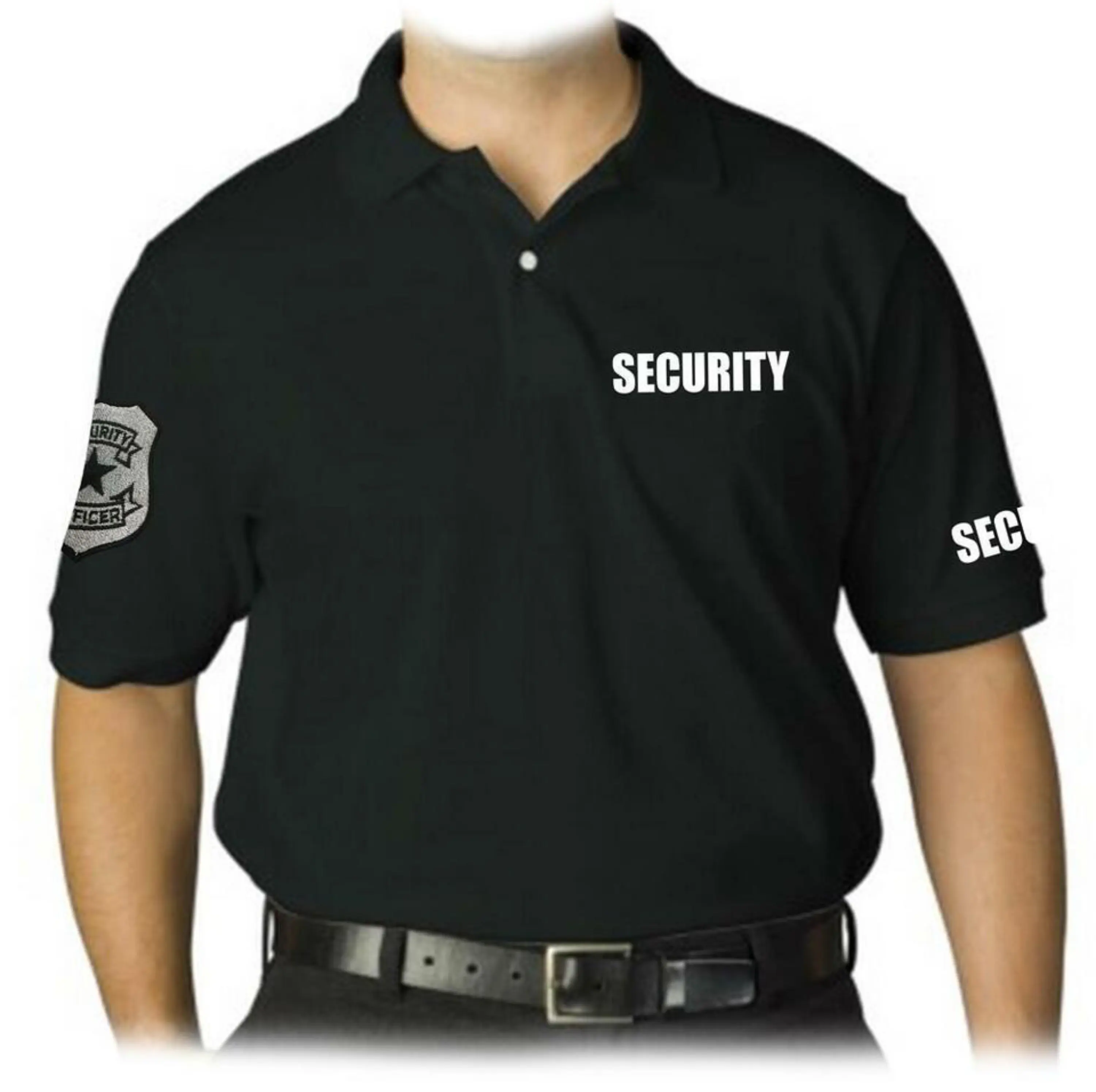 2024 baru warna hitam penjualan terbaik pemasok kustom kemeja POLO penjaga kemeja seragam keamanan desain untuk pria