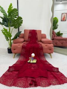 高級デザイナーJimmy Chuシルクサリー & ブラウス手刺繍入りエレガントデザイナー手作りマッチングブラウス