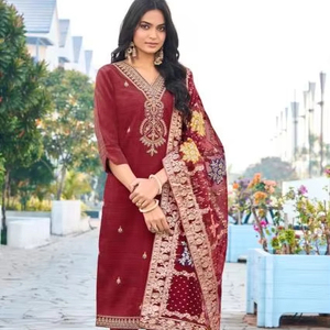 Direct Factory Wholesale Formal Style Indian Clothing from <strong>India</strong> Suppliers-Artriddhs Vatican Simar Embroidery Work - Product Image 1