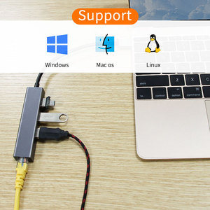 FIDECOラップトップPCコンピューターUSB-A 3.0からUSB3.0 * 34ポートイーサネットスプリッター/USB LANポートアダプターUSBハブ - Product Image 2
