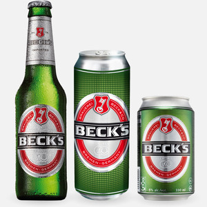 Becks bira 330ml şişe ve kutular içecek