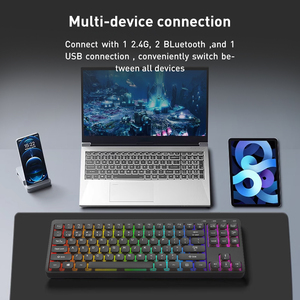 Fabricación OEM RGB 18 efecto retroiluminado teclas multifunción Teclado mecánico de bajo perfil para juegos y uso en la oficina