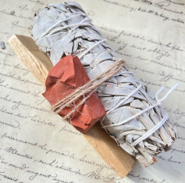 Red jasper +sage+holy wood