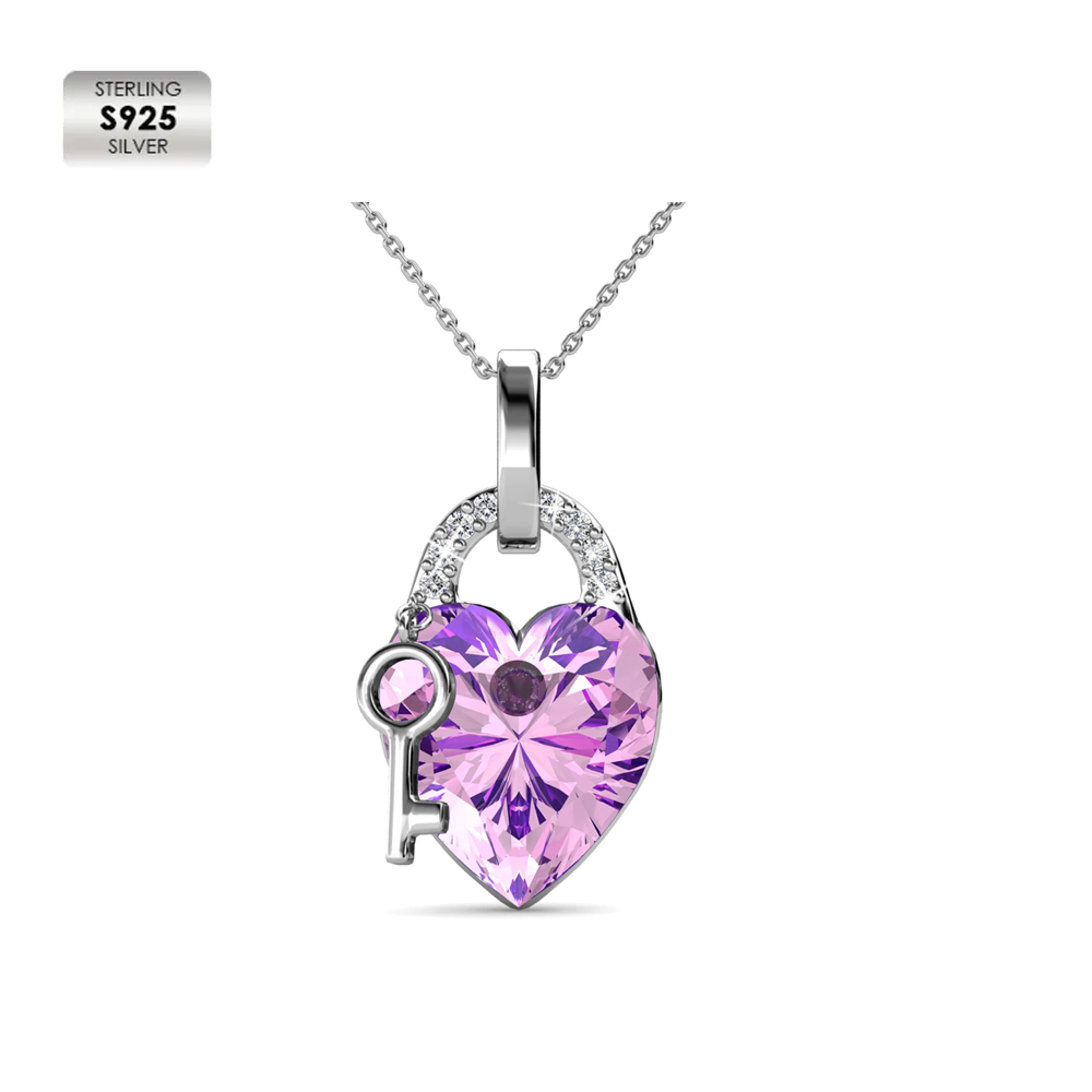 925 Silver 18k White Gold Plated Bridal Necklace PE