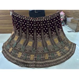 Rajwada tarzı ağır Jarkan çalışma Lehenga 4 metre Flair ve ağır bluz ile Set toptan ticaret tasarım ucuz fiyat - Product Image 2