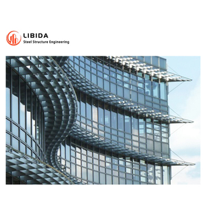 Design moderno sistema di rivestimento in vetro stratificato con doppi vetri per edifici telaio in alluminio e lega con caratteristiche di sicurezza per facciate - Product Image 1