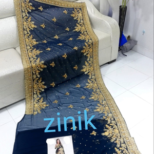 อินเดีย/ปากีสถานปักชีฟอง Zari ทำงานสารีร้อนขายผลิตภัณฑ์2022 - Product Image 1