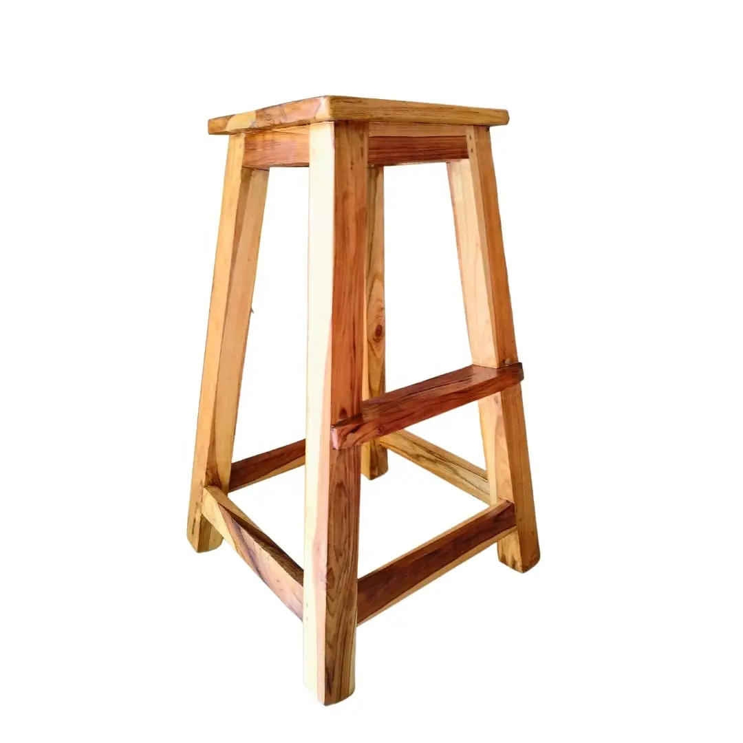 Tabouret de bar en bois massif, design Simple, meubles d'extérieur confortables, corde mince tissée à la main