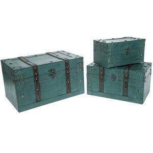 Hot Sale Set of 2 White Decorative Metal Storage <strong>Trunk</strong> with Gold High Fashion Storage Boxes &amp; Bins - Product Image 1