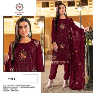 Çok iplik ve dizi nakış dikiş işi Salwar Kameez ile etnik pakistan kızlar takım ağır Georgette