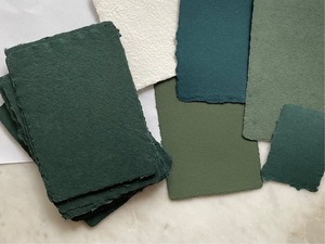 Dark Green Handmade <strong>Paper</strong> A7 Deckle Edge Abaca &amp; Cotton Handmade <strong>Paper</strong> Made in USA <strong>5</strong> <strong>X</strong> <strong>7</strong>