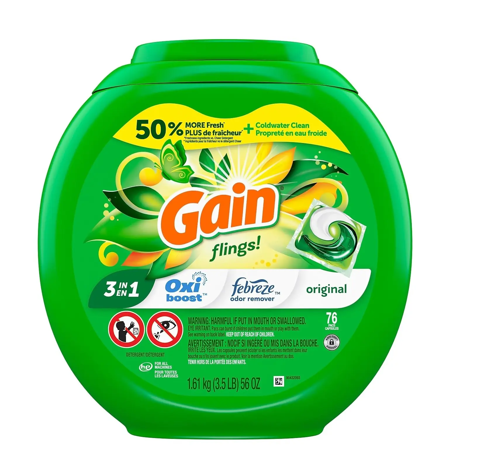 Gain flings! Laundry Detergent Soap Pods High Efficiency (HE) Original Scent