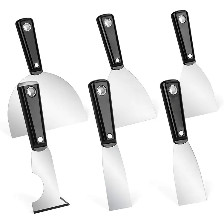 Ifixpro flexibles Edelstahl-Gipsmesser-Set schwarzer Kunststoffgriff Spatula auftragen von Gips Putter Zement Klebe-Messer Werkzeug