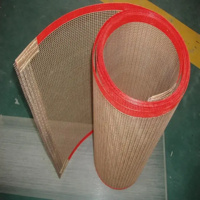 Fornitore dorato PTFE a maglia aperta nastro trasportatore resistente al calore rivestimento PTFE maglia trasportatore