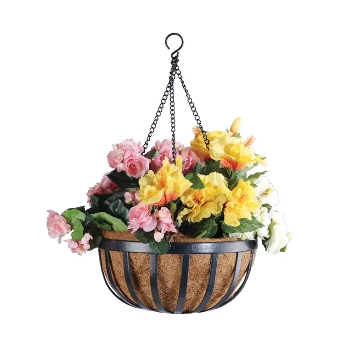 Vaso de flores de parede para jardim interno e externo, design de fio feito de ferro, pote elegante para decoração e uso