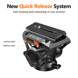 Coman dk327aq6 chuyên nghiệp nhỏ gọn và di động nhôm Video Monopod với chất lỏng đầu - Product Image 5