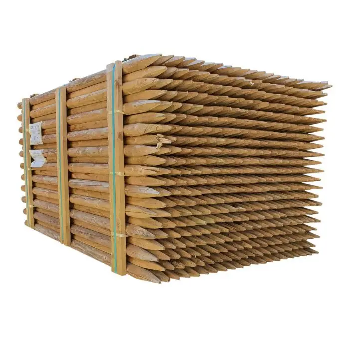 Wooden Square Stakes from Hardwood Round natural wooden broom handle Wood stakes for farm fencing poles