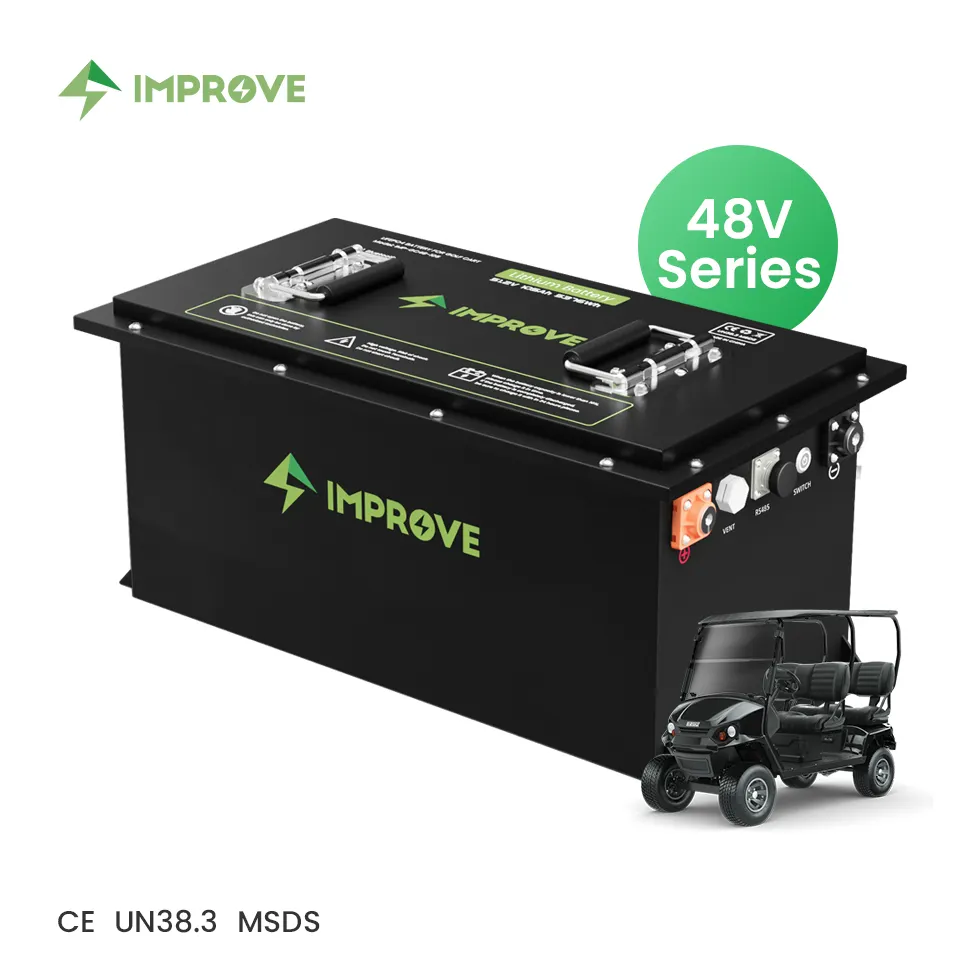 Melhorar 48v 105ah Bateria do carrinho de golfe 51.2V BMS 200A Bateria de íon de lítio Lifepo4 baterias para carros de golfe