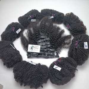 Toplu toptan satın Genius atkı saç ekleme Afro Kinky kıvırcık klipsli postiş saç ekleme 4c hazır gemi ürünleri - Product Image 3