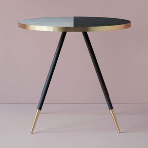 Bethan <strong>s</strong> <strong>Marble</strong> Band Tables Are Edged in Brushed Brass Blending Styles in This Mid-Century Remodel Front Main - Product Image 5