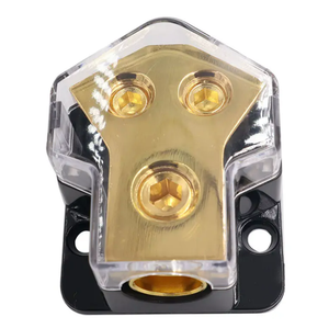 Divisor de bloque de distribución de energía de Terminal de tierra de Audio de coche de 0/2/4 AWG de 2 vías de alta calidad, salida de calibre 4/8/10, entrada de barco automático