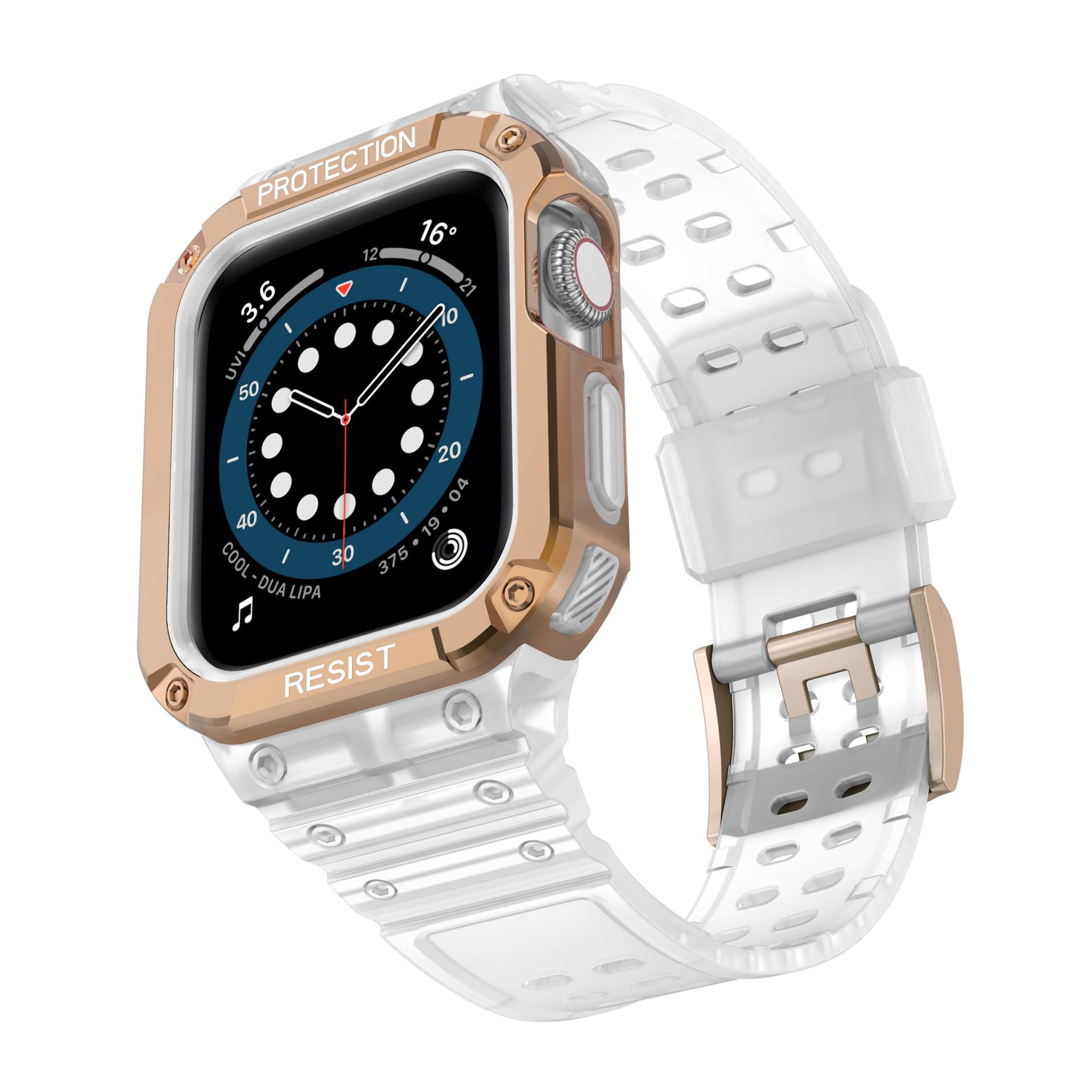 Transparent+Rose gold