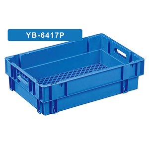Cajas apilables anidadas gruesas, contenedores de almacenamiento de transporte con ventilación de plástico, cajas de verduras y frutas - Product Image 1