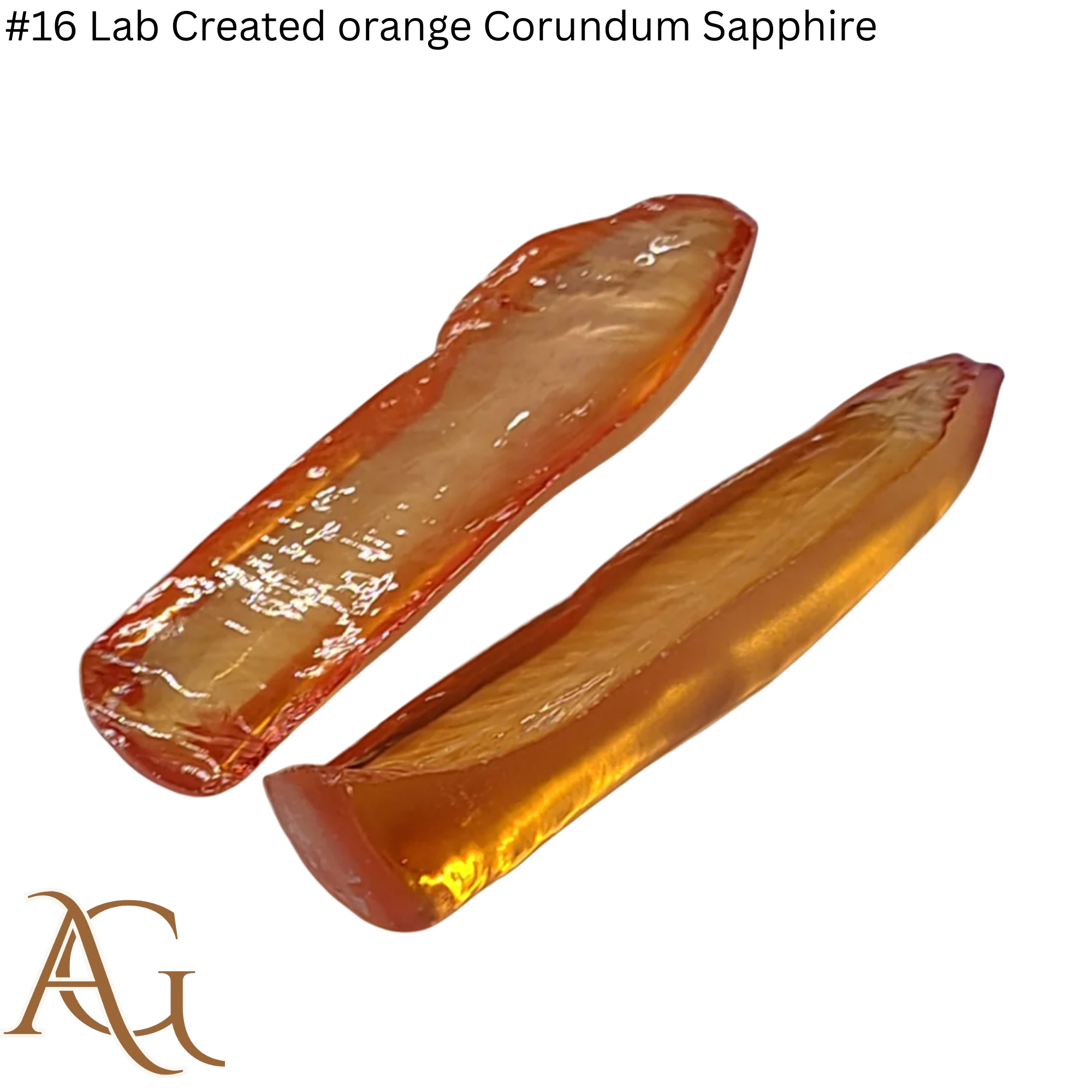 #Saphir corindon orange de synthèse (créé en laboratoire)