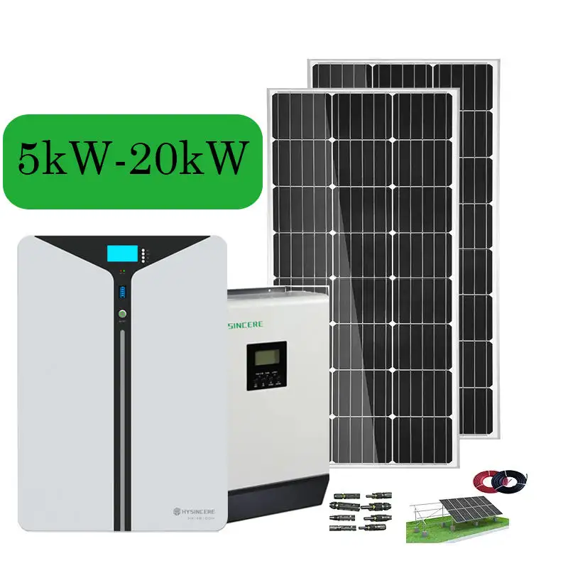 Panneau solaire onduleur solaire hors réseau acheter système d'énergie solaire produits d'énergie renouvelable 15kw batterie au lithium