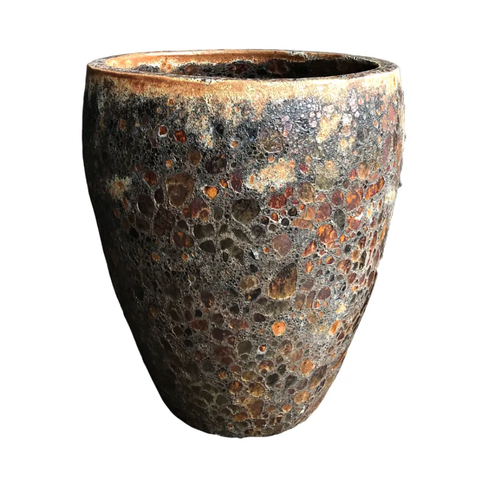 Vaso de cerâmica vitrificado para jardim ao ar livre, vaso de cerâmica estilo atlântico, vaso de plantas e plantas, utensílios para jardim, artificial, estilo vietnã