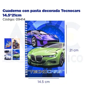 Tecnocars 14.5*21cm dizüstü bilgisayar kişisel veya akademik kullanım için dekore edilmiş kapaklı dayanıklı ve şık kitap - Product Image 2