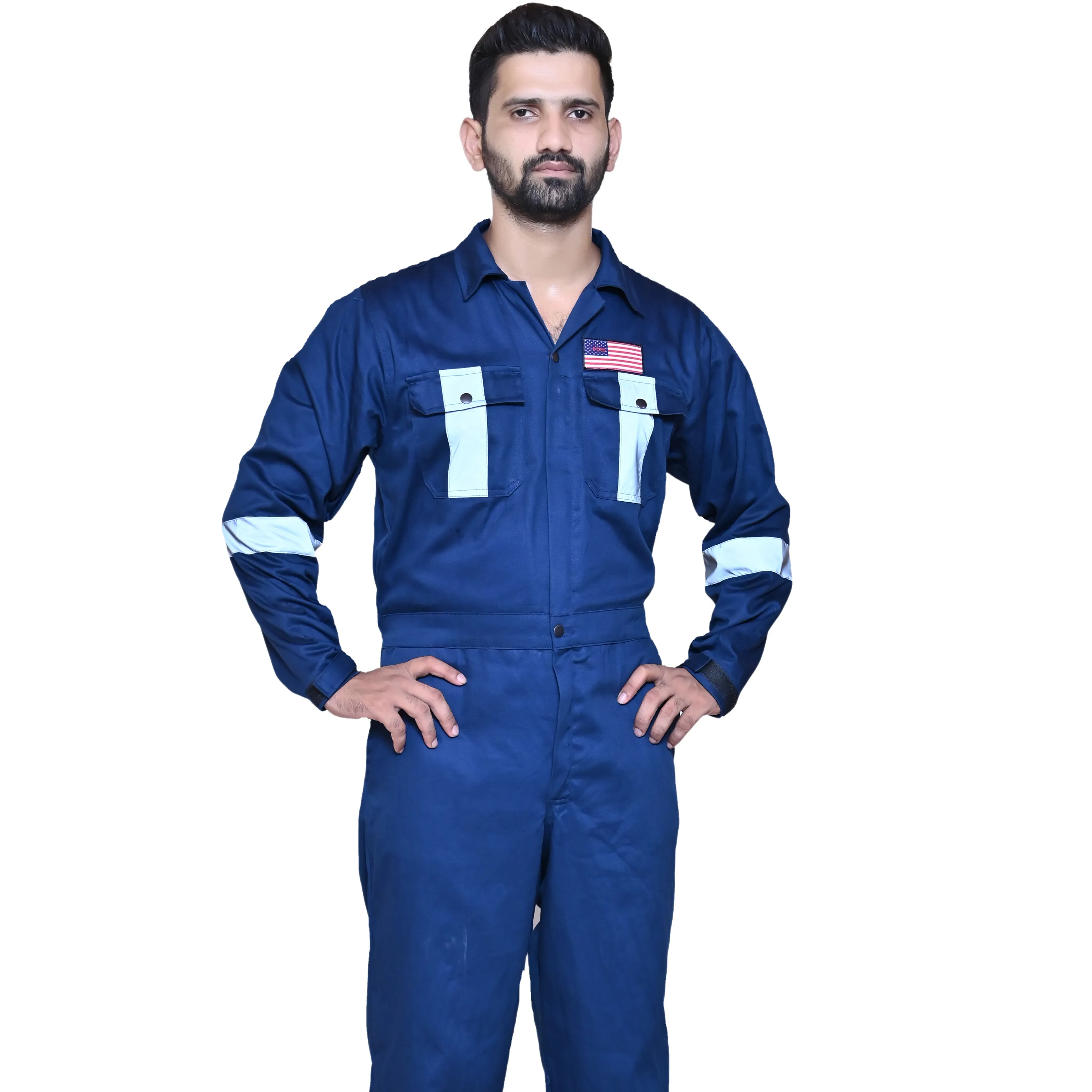 workwear coverall 100% Cotton customized color with reflectors Brand FRSCO