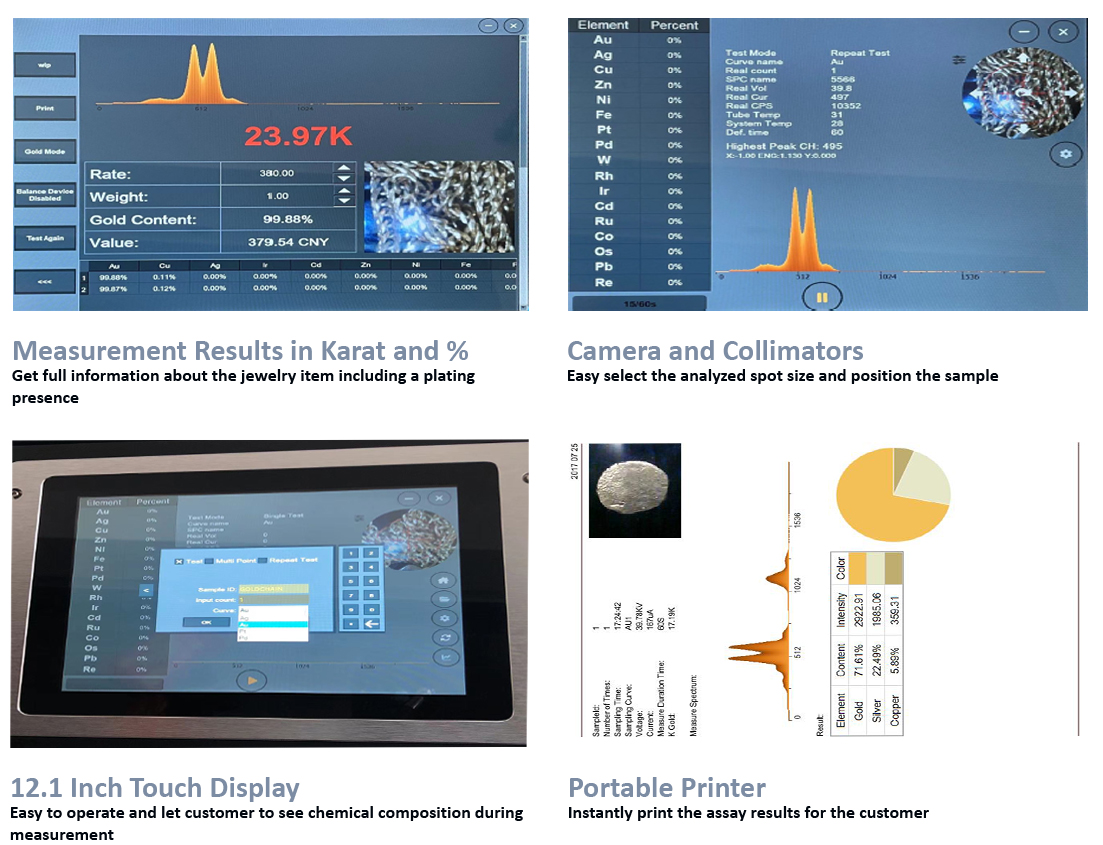 XRF Gold Purity Tester Machine High Precision Gold Karat Analyzer Jewelry Tester
