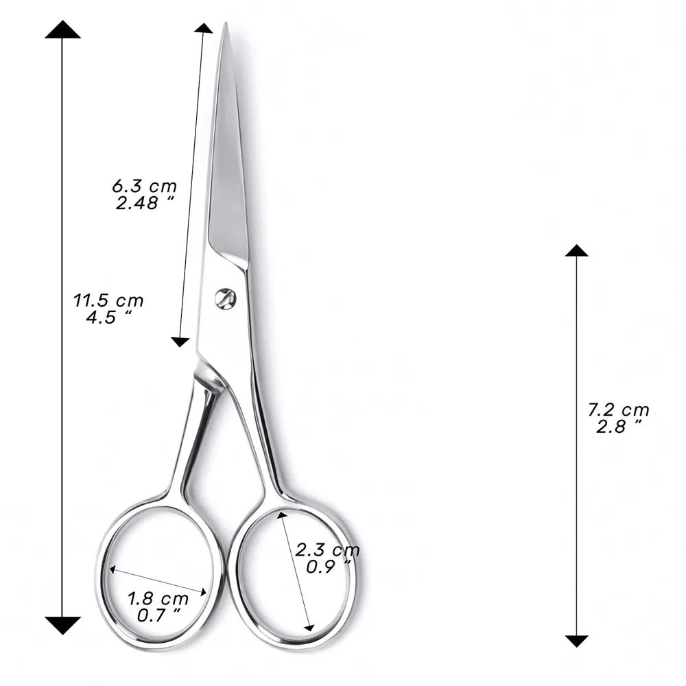 O corte do cabelo do bigode Scissor 4,5 "corte reto Scissor do cabelo da barba do aço alemão do revestimento do espelho