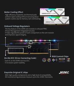 デュアルキットRGB ddr5 RAMメモリ16GB x2 7200MT/sゲーム用デスクトップ - Product Image 5