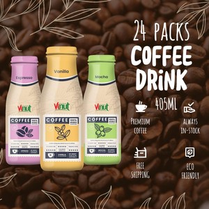 ベトナムラテコーヒードリンクアラビカ & ロブスタビーン | 405ml (24パック) 、すぐに飲める、卸売サプライヤー、無料サンプル、OEM