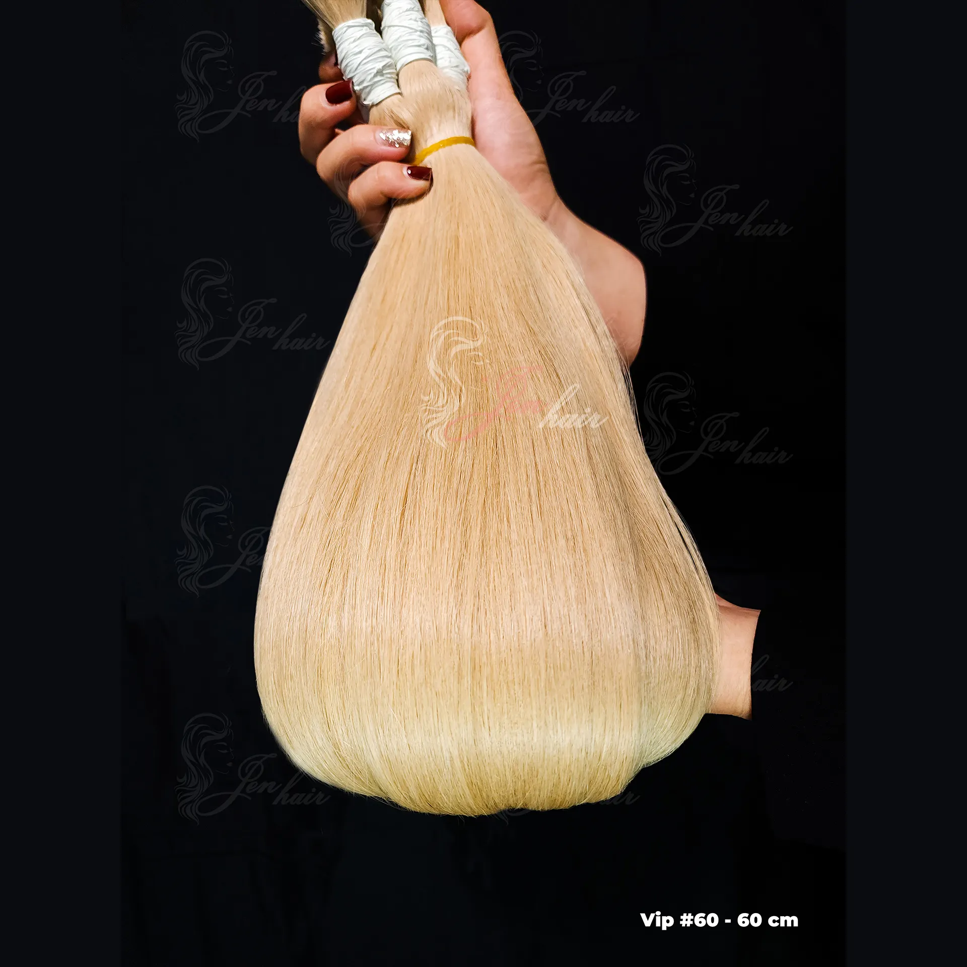 Meilleure vente 2023 couleur blonde 60C cheveux humains 100% cheveux bruts vietnamiens cheveux bruts à cuticule alignée