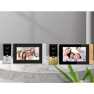 Videoportero para el hogar, manos libres, intercomunicador de doble vía, Monitor de 7 pulgadas con cámara de timbre de desbloqueo de tarjeta - Product Image 1