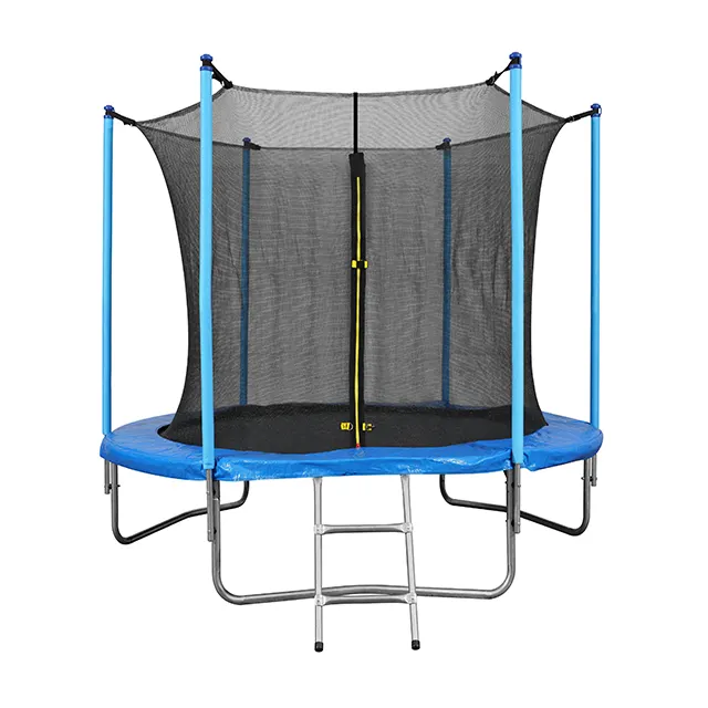 Trampolín redondo grande para exteriores para niños, cama elástica para saltar con escalera, 8 pies, 10 pies, 12 pies