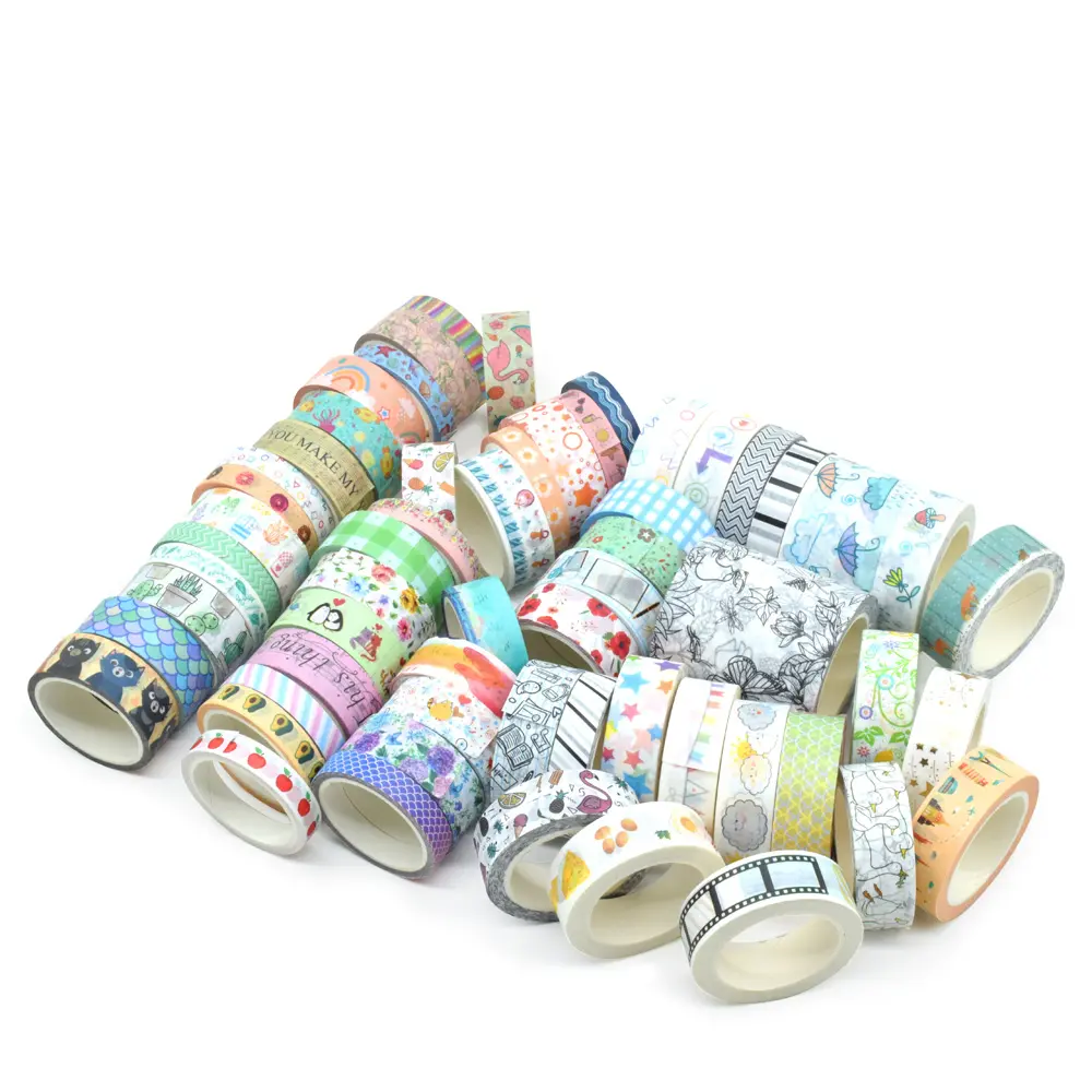 Produits promotionnels à bas quantité minimale de commande 2024 cadeaux de nouveauté impression personnalisée ruban Washi coloré décoration masquage étoile feuille Washi ruban autocollant