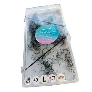 ขนตาต่อขนตาปลอมสำหรับต่อขนตาเพิ่มวอลลุ่มพร้อมพัดลมสีดำด้าน4D/1000 - Product Image 3