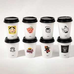 Comic Strip Coffee Cups 12 OZ Fun Cartoon Design, Leak-Proof &amp; Biodegradable Perfect for Pop Art Caf&eacute;<strong>s</strong> and Creative Spaces - Product Image 5