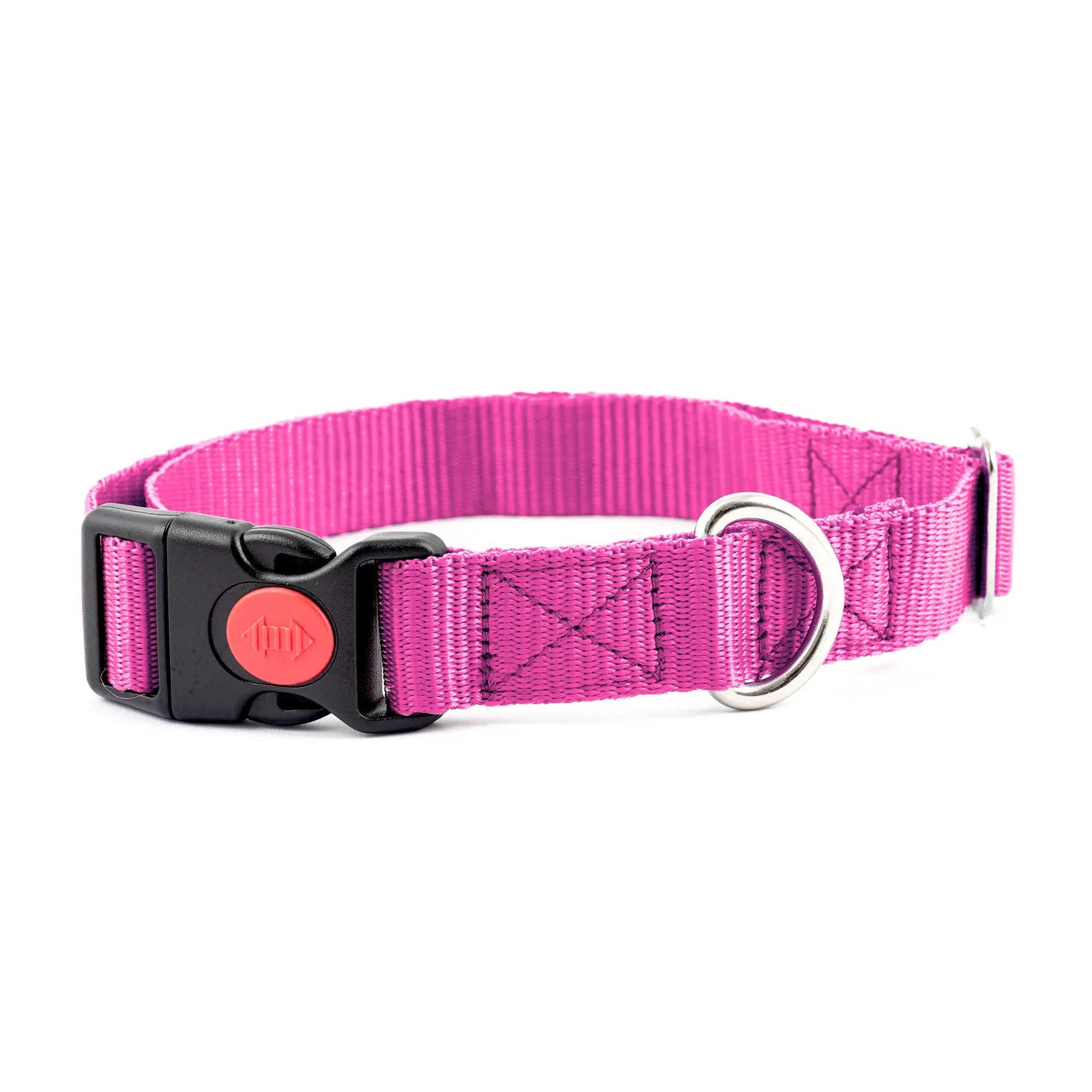 Personalized Dog Collars for All breed with Durable Plastic Lock Buckle and Soft Nylon Dog Collars with attracting colors, Pink