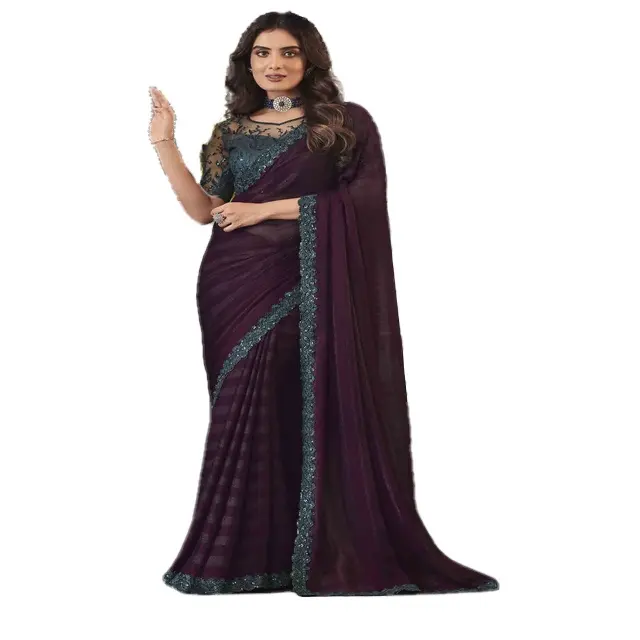 Ropa de fiesta tradicional india blusa Sari de seda étnica superventas tendencia diseñador venta al por mayor mujeres de alta calidad