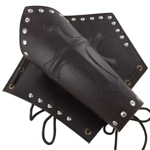 Bowman'ın deri rönesans harp Bracer LARP fuarları sahne yapımları için Set-el işi deri el sanatları - Product Image 2